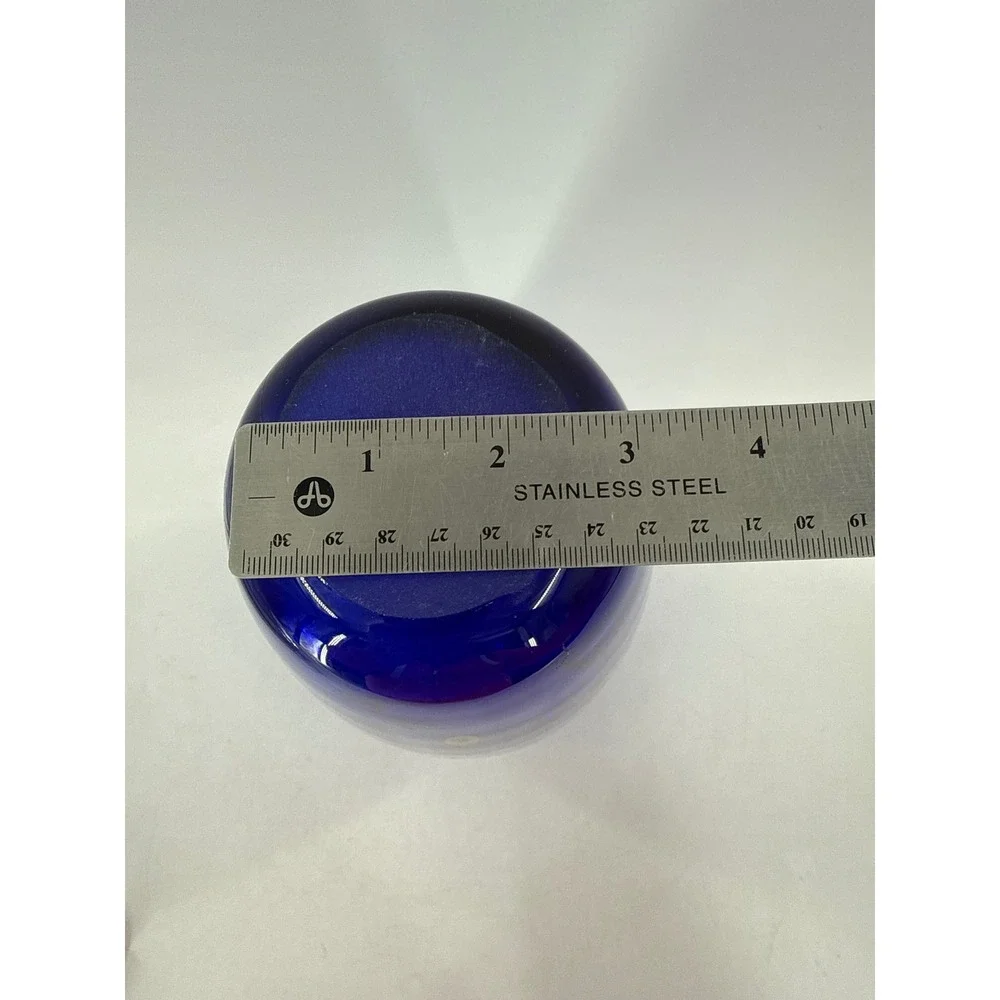 Blown Glass Art Glass Vase Cobalt‎ Blue Millefiori Copper Aventurine 10 Inch